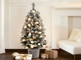 Jingle Jollys Christmas Tree 1.2M Potted Snowy Xmas Tree XM-TR-4FT-GS-LED-POT