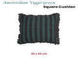 KAAT Amsterdam Viggo Green Stripe Square Filled Cushion 45cm x 45cm V442-HIN-CUSHION-AMSTERDAMVIGGO-GREEN-SQ