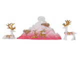 Resin Sitting Standing Deer Statues Reindeer Figurines Ornaments Mountain Rockery Sculpture for Home V1294-YM0901-3111250053613
