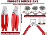 Straight Hog Ring Pliers, Dual Pliers Design, Added Hand Protection for Auto Upholstery And Pet Cage V1366-AZ2-W-15584