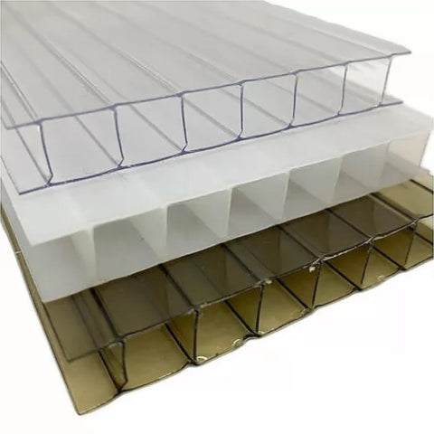 10mm Polycarbonate Roofing Sheets Clear UV Roof 1050x2100mm Bulk 5 Pack V63-930121
