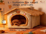 1 Pet Bed House for Cats, Detachable and Washable Cat House, Soft and Warm Winter Cat Bed, Small Dog V1232-MMW002