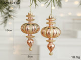 Set of 10 Christmas Ornaments -Gold & Rose Gold Holiday Tree Decorations V888-ELOSUNG10496