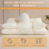 Cervical Neck Pillow for Sleeping - Double Layer Removable Bed Pillows, Don't Press Your Face, Pure V1107-115-10897-WHT