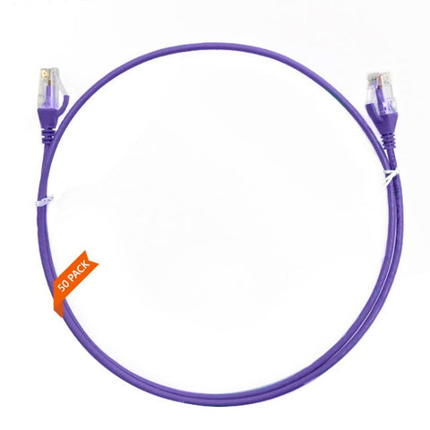 0.15m CAT6 Ultra Thin LSZH Ethernet Network Cable  50 Pack Purple 004.004.4000.50PACK