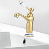 Stylish Antique Gold Brass Basin Faucet Hot and Cold Water Tap for Hotel Home Bathroom Use V1294-YM0901-3112200061411