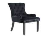 French Provincial Dining Chair Ring Studded Velvet Rubberwood Leg LISSE BLACK V274-FT-VFC-1141-BK1