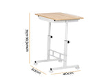 Artiss Adjustable Laptop Desk Mobile Bedside Table Hidden Storage Wood LA-DESK-C-STO-LW