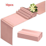 Rose Gold Table Runner 12x108 Inch 10 Pack Satin Table Runners, Smooth Table Runner for Party V1366-AZ2-W-15857