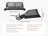 Tow Behind Lawn Sweeper, 122cm Pull Behind Yard Sweeper, 26 cu. ft Hopper Bag Capacity, Leaf & Grass V952-TCSCPQSQHS489BP0X001V0