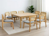 Levede Dining Chair Wood Rattan Armless Natural x8 CH1144-2-NTX4