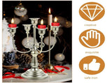 Plated Multi-Branch Iron Candlestick Holder, European Styleative Candle Stand for Tabletop V1366-AZ2-W-20430