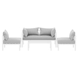 Gardeon 4 Seater Outdoor Sofa Set Aluminium Lounge Setting ALU-SOFA-AL-4PCS-WH