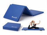 Everfit 180x60cm Gymnastics Mats Folding Exercise Floor Mat Portable 3 Fold Tumbling Mat Blue ECM-A-180-BL