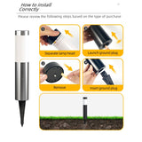 Solar LED Garden Pathway Silver Cool White Outdoor Landscape Lamp Waterproof with Automatic V1358-D132-QAZMLP0006