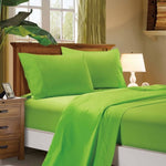 1000TC Ultra Soft Single Size Bed Green Flat & Fitted Sheet Set V493-ASS-08