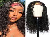 HeadBand Wig Curly Human Hair Wig None Lace Front Wigs for Women V1366-AZ2-W-12492