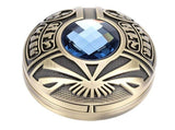 Metal Fidget Slider Zinc Alloy Ancient Egypt Oval Everyday Carry Fingertip Fidget Toy with Blue V1294-YM0901-3117250168211