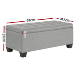 Artiss Storage Ottoman Blanket Box 97cm Linen Light Grey OTM-L2-LINEN-LI-GY