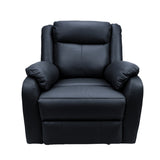 Bella 1 Seater Electric Recliner Genuine Leather Upholstered Lounge - Black V315-VHNL-PINN-03