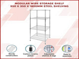 Wire Storage Rack 35x35cm Chrome Shelving with Fixed Legs V63-841471