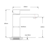 Square Classic 6L/m Basin Vessel Mixer Faucet Tap Kitchen Laundry Brushed Nickel V1233-KSQ103N