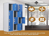 12-Door Locker for Office Gym Shed School Home Storage - 3-Digit Combination Lock V63-838991