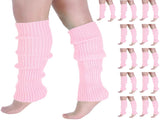 12x LEG WARMERS Knitted Womens Costume Neon Dance Party Knit 80s BULK - Light Pink V563-BR-12LEGWARMRS-LHTPNK
