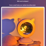 Pink Cat Ear Sunset Projection Lamp and 150x200cm Black Mandala Tapestry Combo - USB Powered ABS V888-ELOSUNG53521
