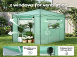 Green Fingers Greenhouse 180x240x240cm Steel Frame PE Cover Outdoor Shelter GH-WALK-PH-24X18