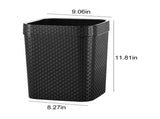 Imitation Rattan Trash Can for Home or OfficeLarge 14L Capacity, Lightweight and Sturdy, Under V1192-AZ-W-29394