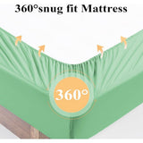Shunjie.Home Bamboo Fitted Sheet Only Full Size, 400 Thread Count, 16" Deep, Super Soft, Beige V1192-AZ-W-24978