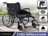 Orthonica 20in Self Propelled Foldable Steel Wheelchair Lightweight Portable WCR-MAS-STL-024