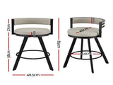 Artiss Bar Stools Set of 2 Swivel Kitchen Chair Metal Counter Beige Leather BA-TW-W0098-BGX2