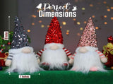 3Pcs Christmas Decorations Fireplace Mantel Decor, 12" Handmade Swedish Plush Sequin Hat Decor at V1366-AZ2-W-05943