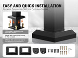 Outdoor Handrails for Steps, 4-5 Step Stair Rail Kit, Black Square Tube with Horizontal Bar, Carbon V952-FGDHGZLSLZFSY0FVPV0