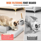 Cat Litter Box, 152 mm Deep, XL Extra Large Stainless Steel Cat Litter Box with Scoop, Wide V952-KFSMSPCBXGXL7835FV0