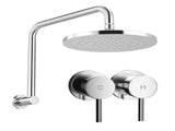 Cefito 9'' Rain Overhead Swivel Shower Head with Wall Twin Swivel Bathroom Tap Silver SHOWER-A3-RO-9-SI-TAP-RO