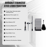 4M Telescopic Gutter Cleaning Tool Kit with Adjustable Pole, Gutter Brush & Gutter Rake V63-959271