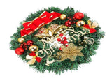 Xmas Wreath for Front Door Plastic Xmas Pine Wreath Decoration with Balls Ornament for Fireplace V1294-YM0901-3115240094611