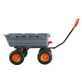 Dump Cart, Poly Garden Dump Cart with Easy to Assemble Steel Frame, Dump Wagon with 2-in-1 V952-SLZXTC1200B0XEEV4V0