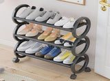 22.05In 3-Tier Movable Shoe Rack With Universal Wheels Dustproof Waterproof Stable Ventilated V1369-AZ3-W-10194