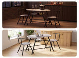 Artiss Oval Dining Table Set 3PC Space-Saving Bistro Kitchen Storage Wine Rack Grey DSET-D-OVAL-GR