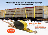 Ratchet Straps, 50.8 mm x 9.1 m, Heavy Duty Tie Down Straps with Double J Hook, 4536 kg Break V952-SJGJLD2X304JSMY7Z001V0