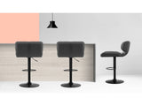 Artiss 2x Bar Stools Gas Lift Leather Padded Grey BA-TW-4059-CB-GYX2