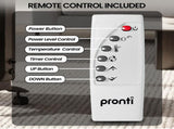 Pronti Glass Panel Convection Heater with Remote Control LED Display White HEA-GPL-E20-WH