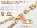 Transport Binder Chain, 2222 kg Working Load Limit, G80 Tow Chain Tie Down with Grab Hooks, DOT V952-ZGTLJZMGDXZYJUZEDV0