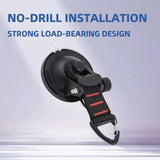 Heavy-Duty Suction Cup Hook with Strap and Carabiner Clip, 6-Pack for Camping, Car, Home, and V1341-ZY-2PB9D6LC-6PCS-BLACK