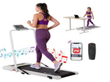 Everfit Treadmill Electric Walking Pad Under Desk Home Gym Fitness 400mm White TMILL-400-2IN1-WH