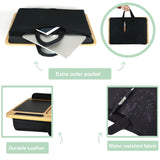 CARLA HOME Bamboo Laptop Lap Desk with Cushion, Angle Adjustable and Sleeve Case Bag for Office and V178-36068